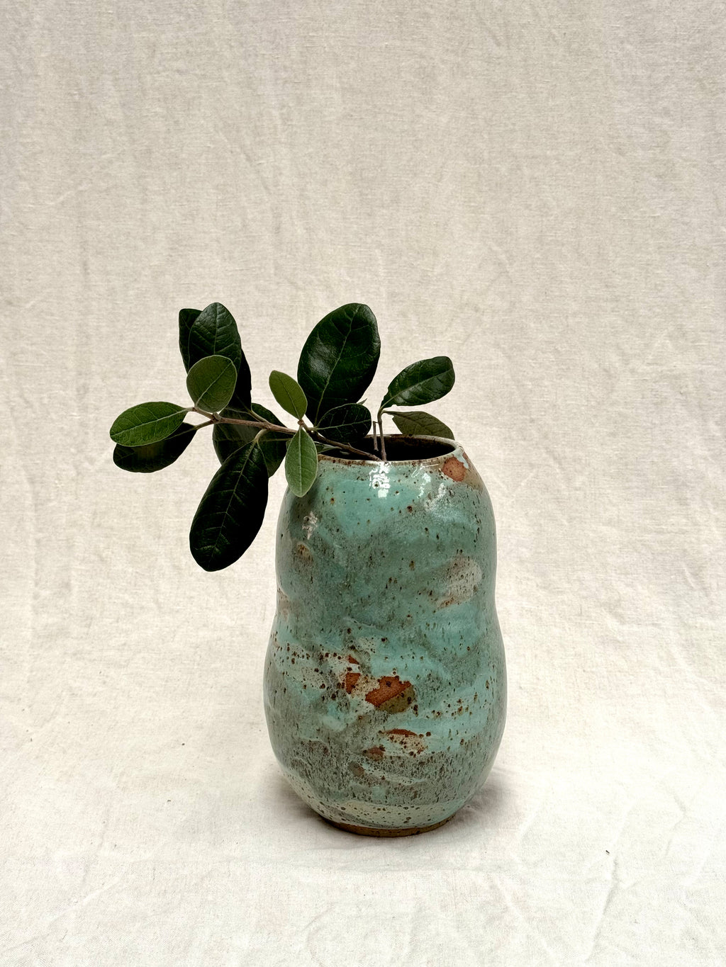 Forest green curved vase