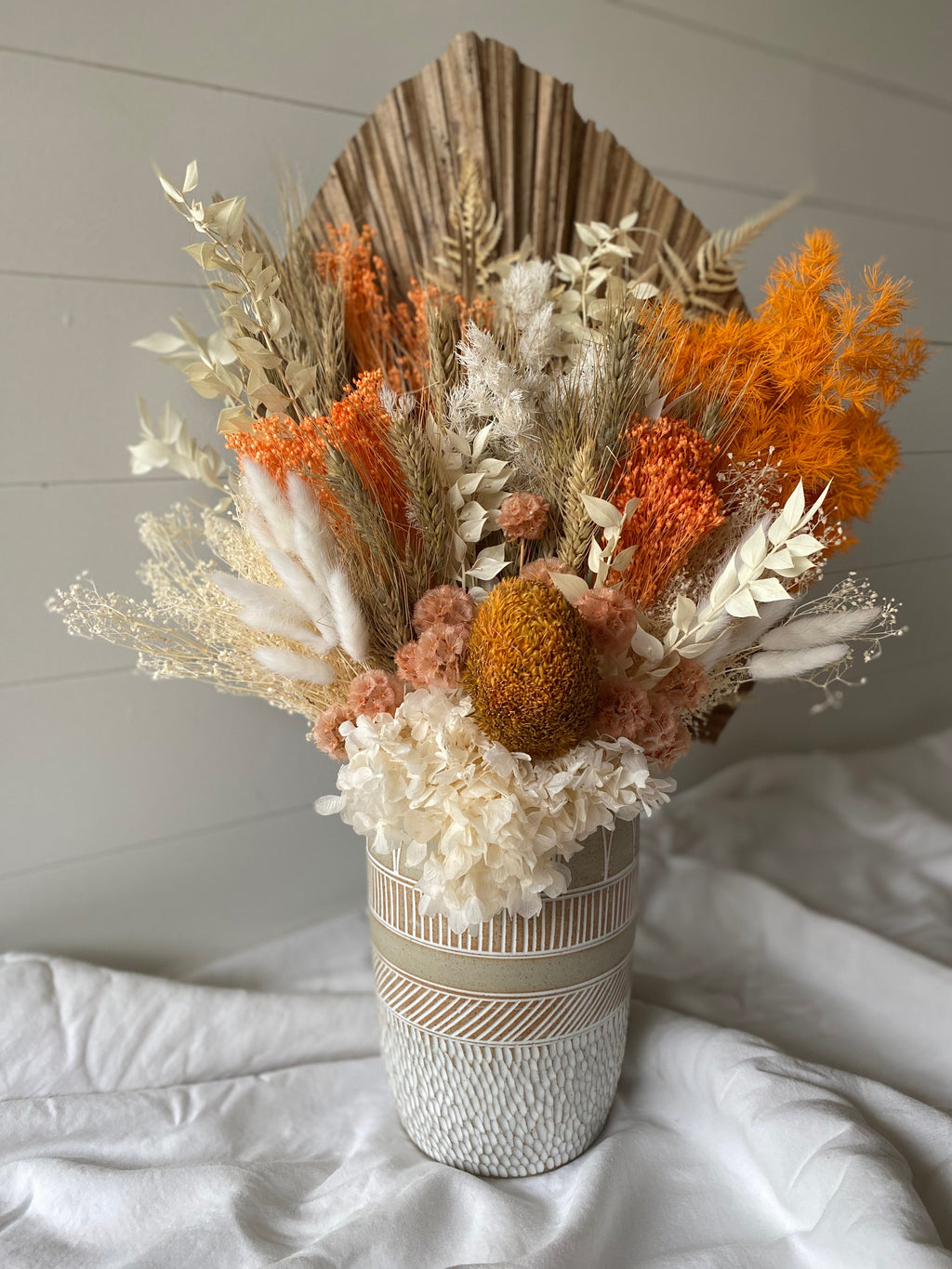 Large Floral Arrangement - Boho Rain Raw Vase