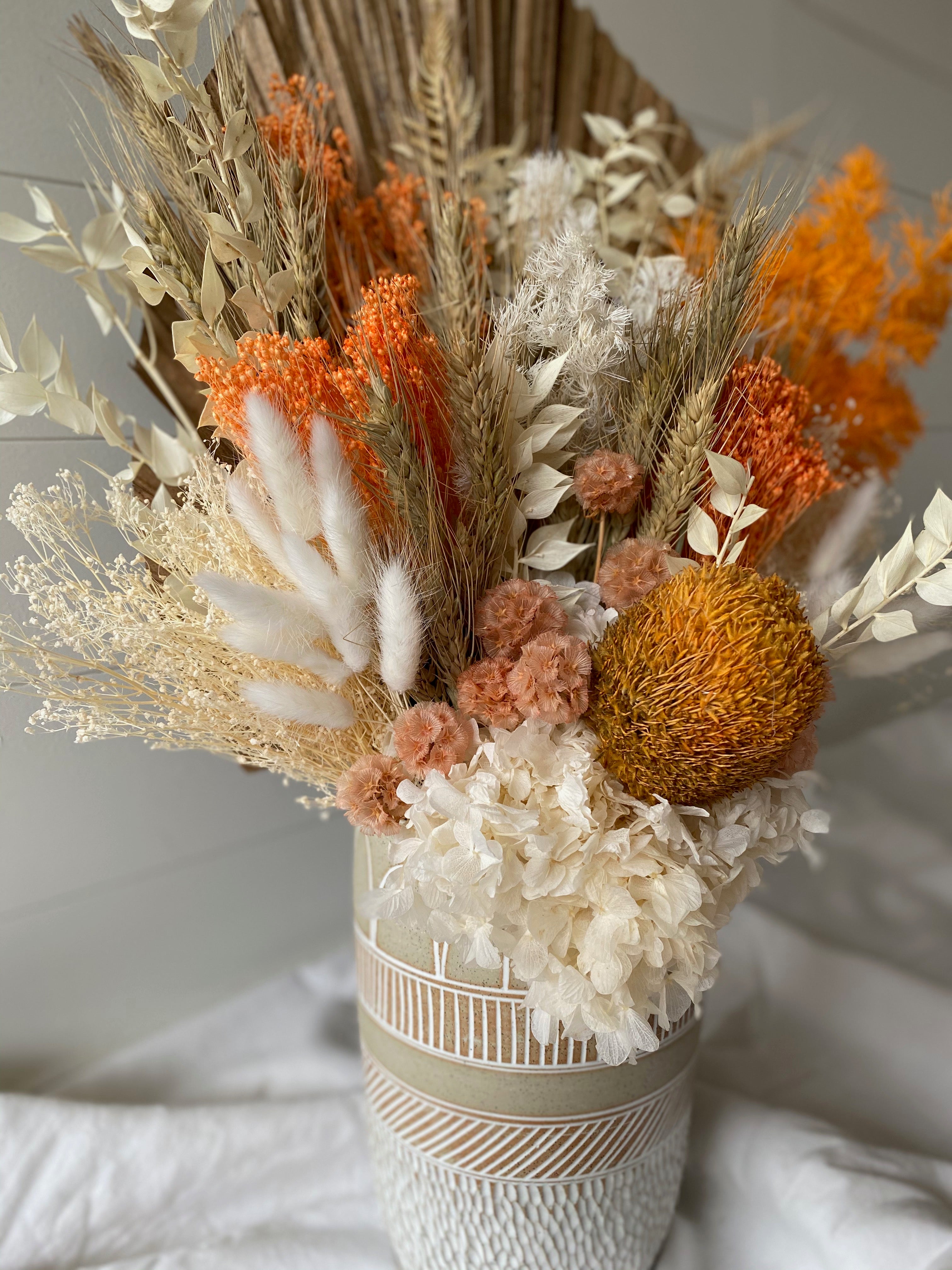 Large Floral Arrangement - Boho Rain Raw Vase