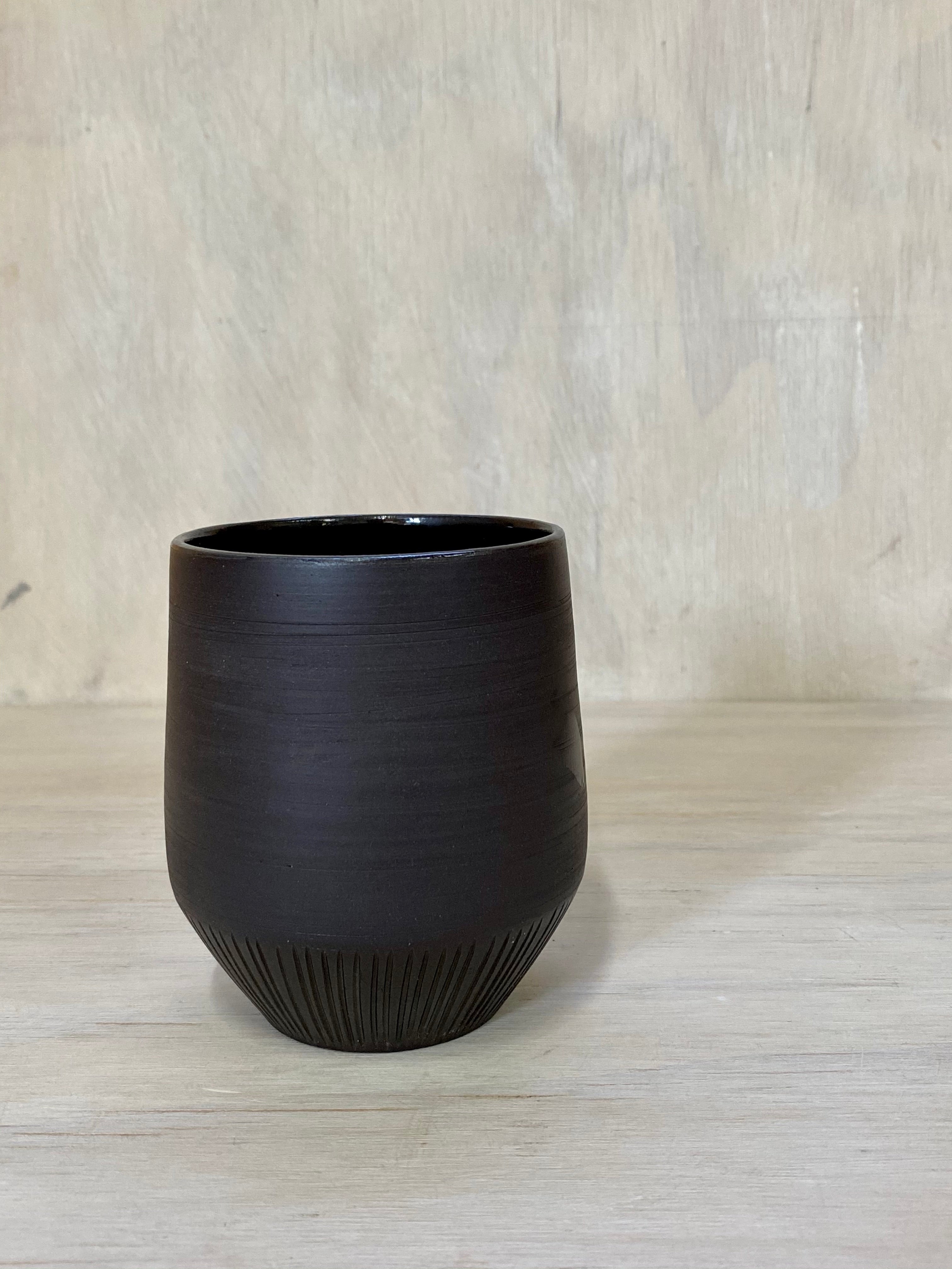 Black texture  multipurpose cup - seconds