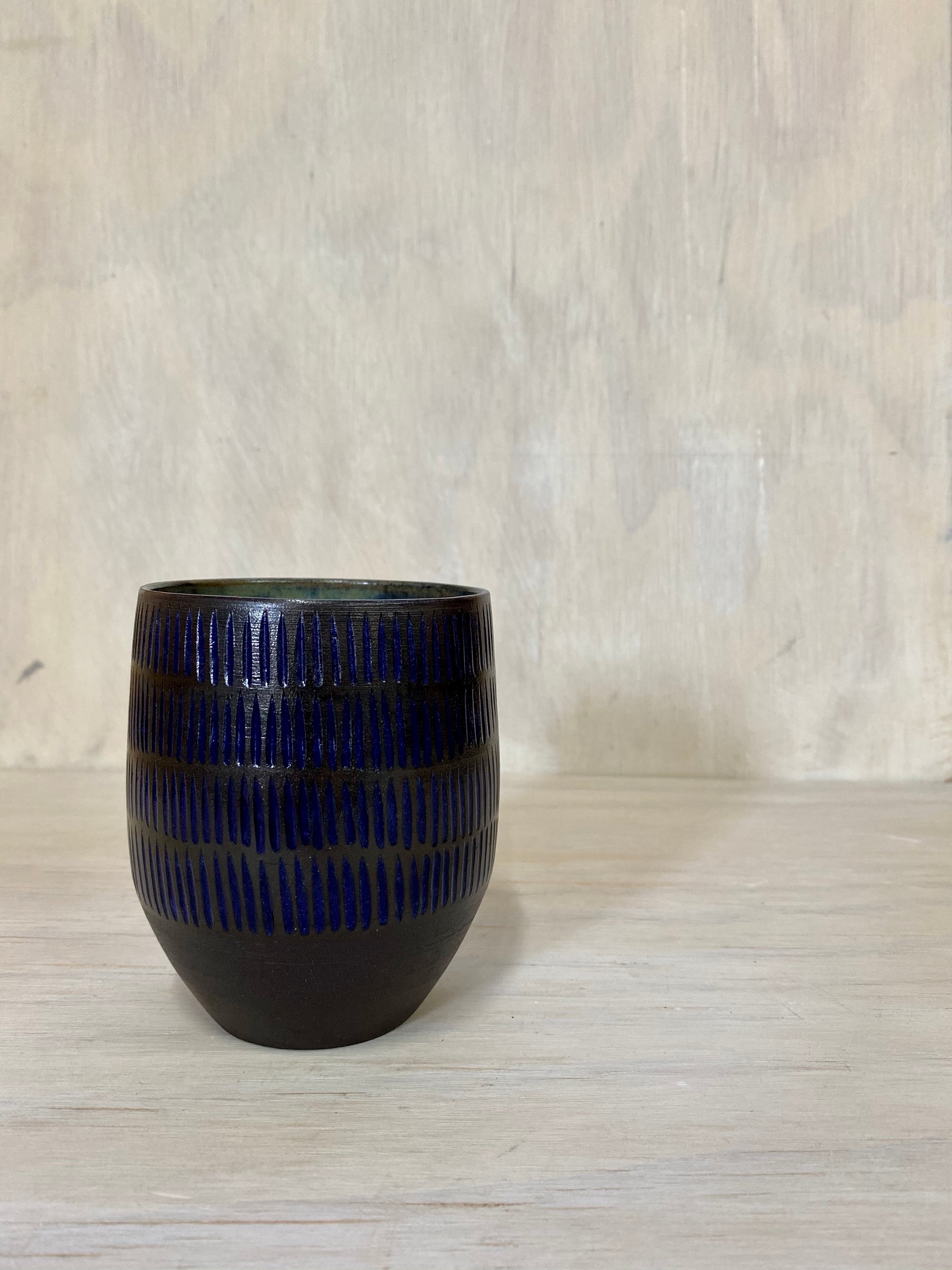 Textured Blue multipurpose cup - seconds
