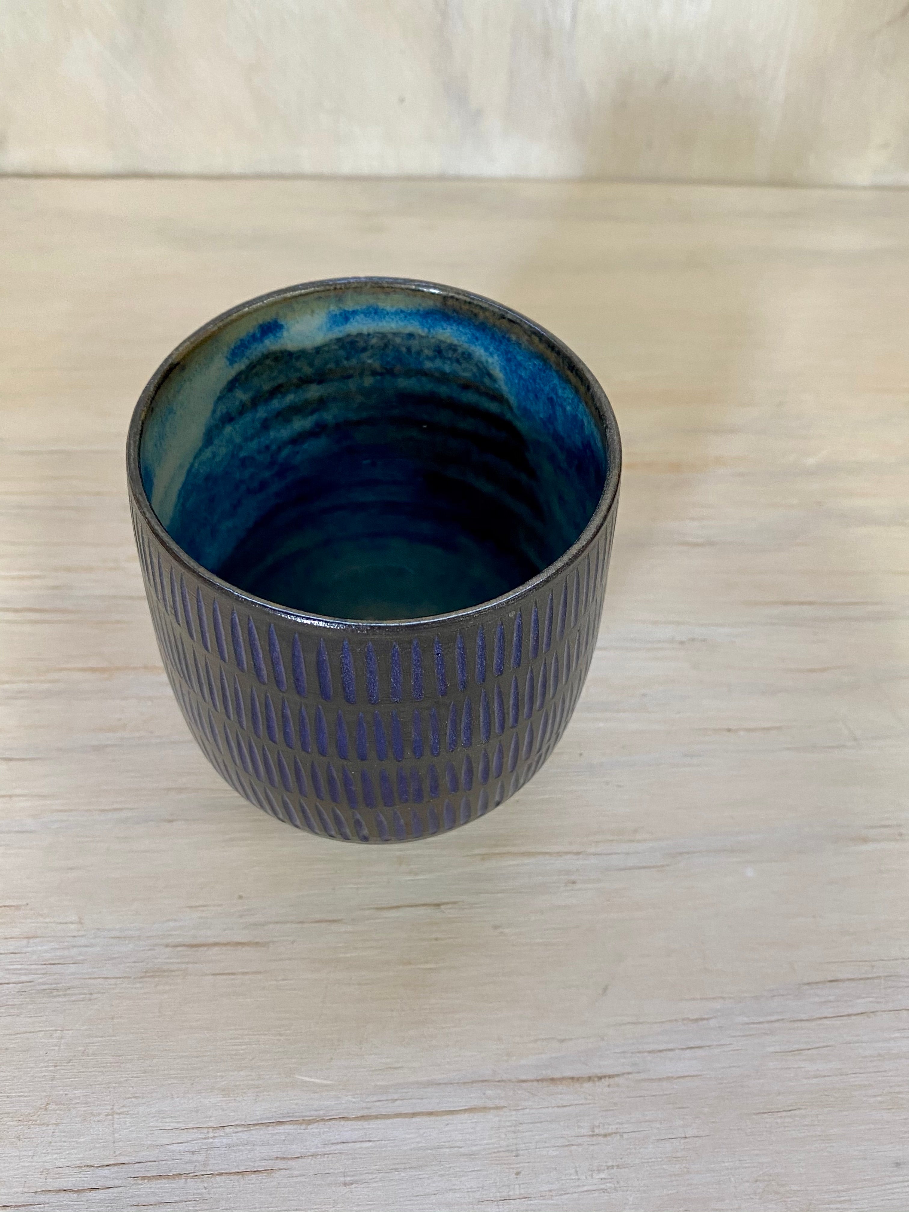Textured Blue multipurpose cup - seconds
