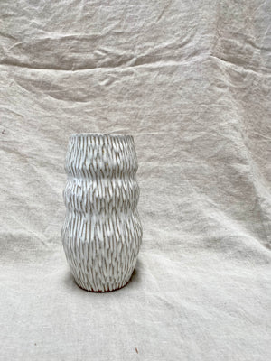 Organic white textured Vase
